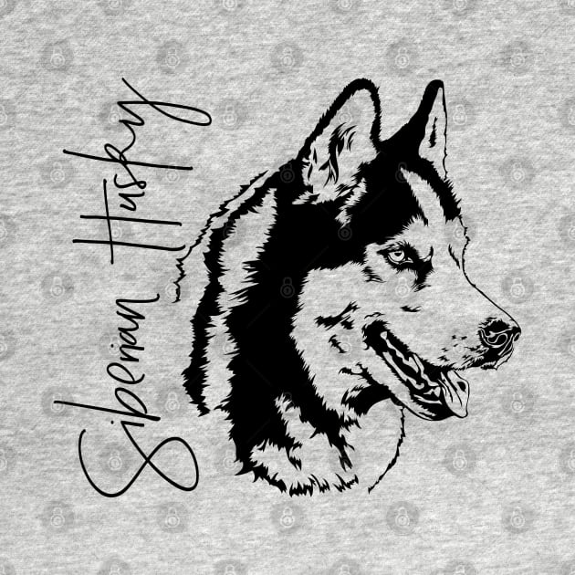 Funny Proud Siberian Husky dog portrait sled dog mom by wilsigns